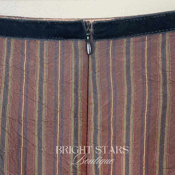 Rare Brown Stripe Lace Trim Pencil Skirt ASO Lorelai Gilmore Girls Vintage Y2K - Picture 10 of 10